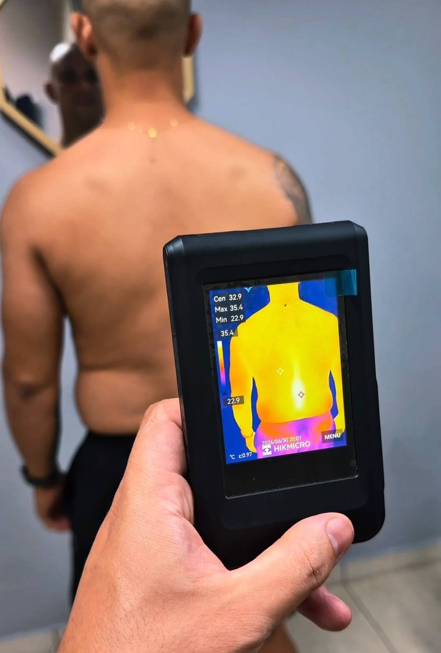 Avaliação com câmera termográfica